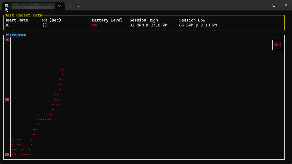 iron-heartに心拍数86BPMとグラフが表示されている