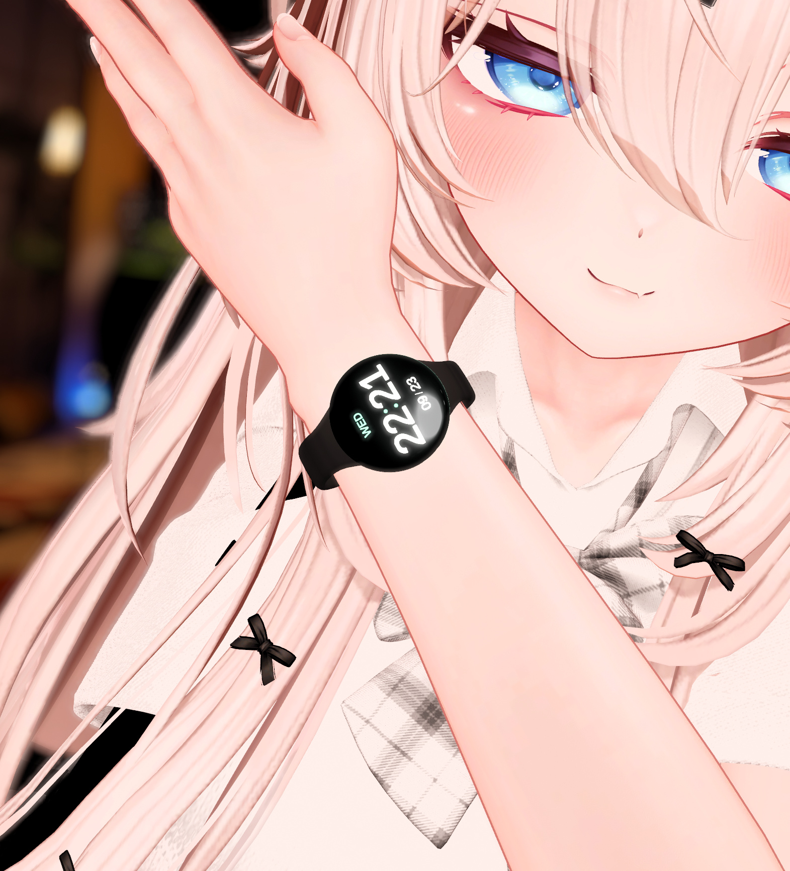VRChatでPulseWatchを装着したアバター