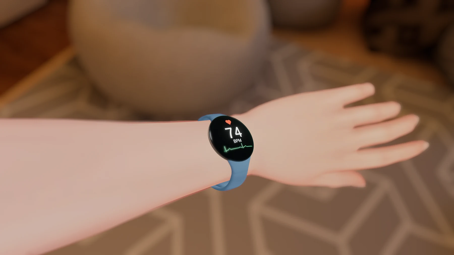 左手首のPulseWatch装着写真